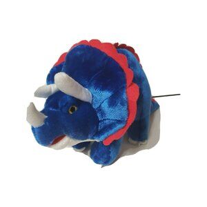 15" BIG ROYAL BLUE BJ TOY *AWESOME STUFFED TRICERATOPS DINOSAUR COLLECTIBLE TOY